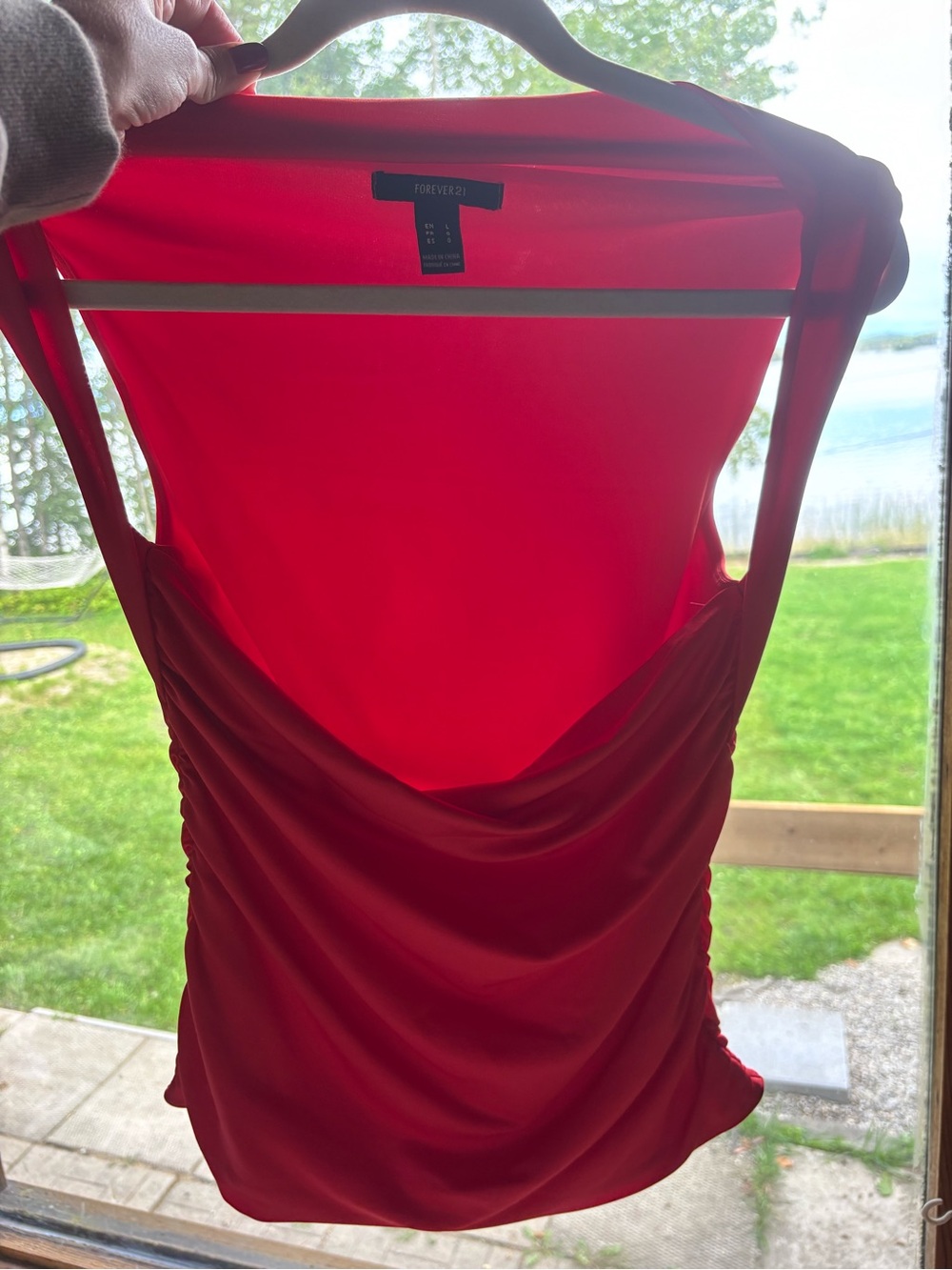 Aritzia Dupe Forever 21 Red Draped Tank Top